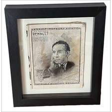 C215 - Peinture originale à l'aérosol sur magasine "Renault Aviation" 60x50cm - 