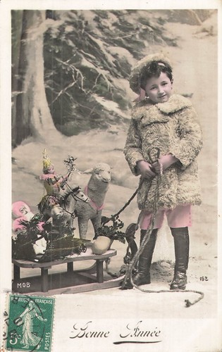 Garcon fourrure luge jouets - cp,