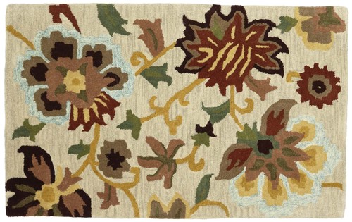 Tapis laine flowers 100x150 - laine,