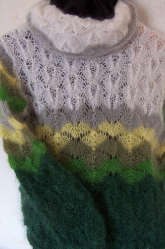 Pull motifs ajoures tricoté - pull,