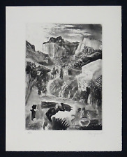Edy LEGRAND Gravure originale de 1931 Signée au crayon Paysage animé campagne