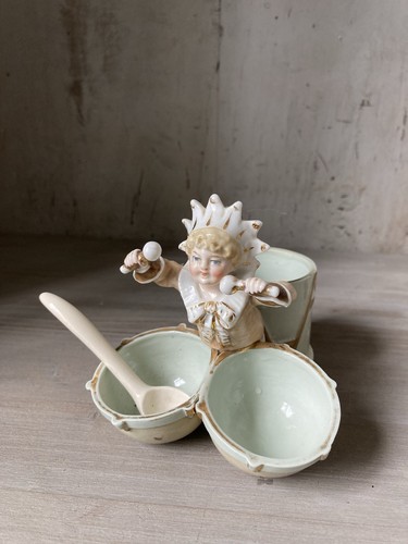 Moutardier porcelaine ancienne - moutardier,