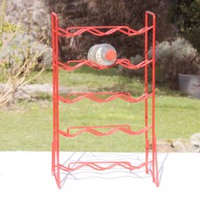 Range bouteilles casier à bouteilles rouge en métal vintage 55 cm