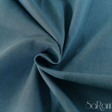 Tissu Au 1/2 Mètre Mêlé Coton Panama Alt. 320Cm Tapisserie Canapé Bleu Jeans