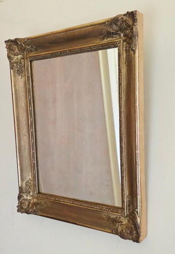 Ancien petit miroir cadre - miroir, dore