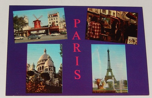 Carte postale paris moulin - paris,