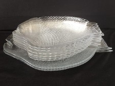 SERVICE DE TABLE EN FORME DE POISSON EN VERRE TREMPÉ TRANSAPARENT PASABAHCE