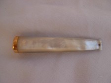 ANTIQUE FRENCH SOLID GOLD 18K MOTHER OF PEARL CIGAR HOLDER,EARLY 20th .