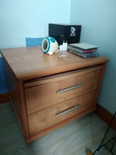 Table de Chevet modèle Adagio en merisier clair avec 2 tiroirs 