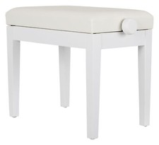 Banquette Piano Clavier Tabouret Banc Reglable à Croise Similicuir Blanc Mat