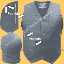 MENS LEATHER MOTORCYCLE VEST