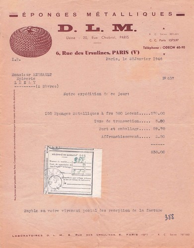 Paris fabricant dlm 1946 - fabricant,