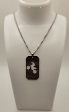 COLLIER PLAQUE MOTO ARGENTEE 