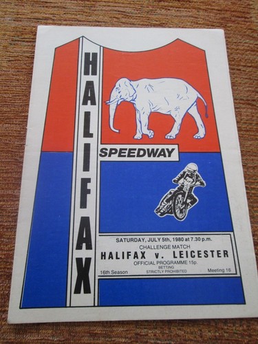 Programme speedway halifax - -, v