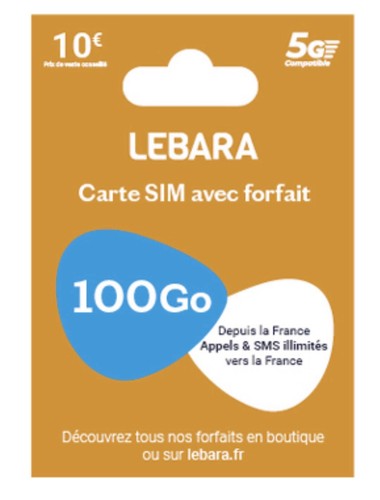 Cartes sim lebara 100gb - cartes,