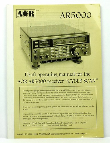 Draft operating manual for - draft,