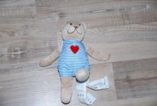 Peluche/Doudou Ours Beige Blanc Rayé Bleu Coeur IKEA Fabler Bjorn