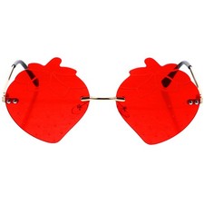  1 paire de lunettes de soleil sans riminles de fraises Lunes sans cadre pour la