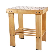 Tabouret Bas en Bamboo Naturel