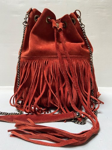 Sac seau besace franges daim
