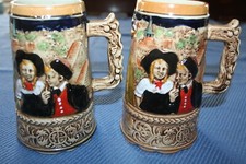 Chope à bière ancienne musicale sans couvercle  lot de 2