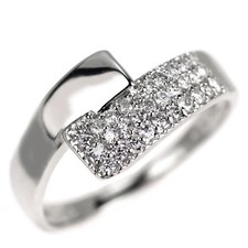Bague diamant Pt900 pavée 0,30 ct - Auth livraison gratuite depuis le Japon...