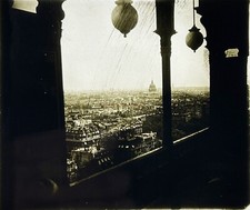 PARIS Vue aérienne prise depuis la Tour Eiffel Photo Plaque c1910 Vintage §n7