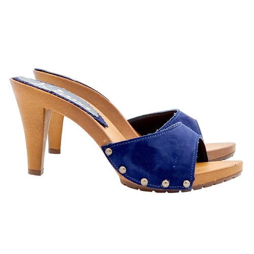 Mules bleues daim - mules, en
