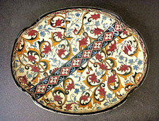 Ancienne Grande Coupe Gien En Céramique Décor : Moyen Âge.