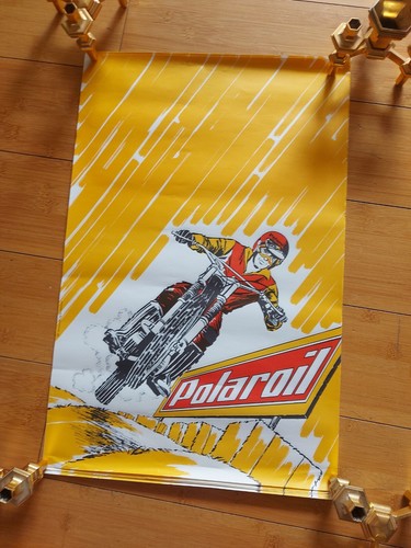 Affiche huile polaroil moto - huile,