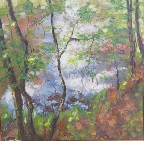 Tableau huile rivière - tableau,