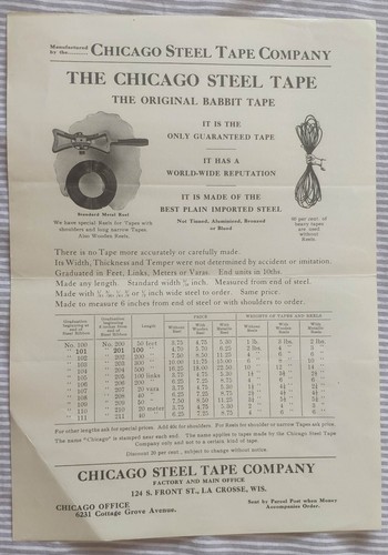 Chicago steel tape - steel, ad