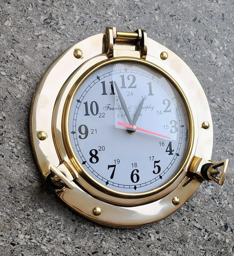 Horloge hublot laiton - horloge, à