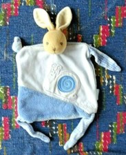 NP/  DOUDOU PLAT KALOO LAPIN  BLEU BLANC ESCARGOT EXC ETAT