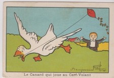 IMAGE ANCIENNE CHROMO CANARD AU CERF VOLANT Benjamin Rabier 1920 / 1940