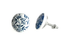 Poignée de Meuble Plat Blanc Céramique Fleur Floral Bouton Porte Tiroir