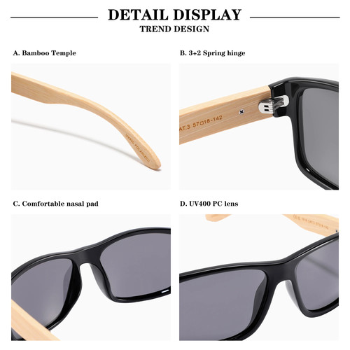 Lunettes soleil bambou - soleil,