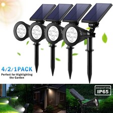 1/2x Spot de Jardin Solaire avec Pointe de Sol Projecteur LED Batterie Lumière Solaire