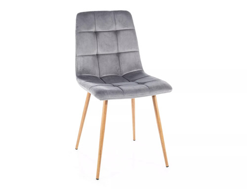 Chaise mila velvet gris - mila,