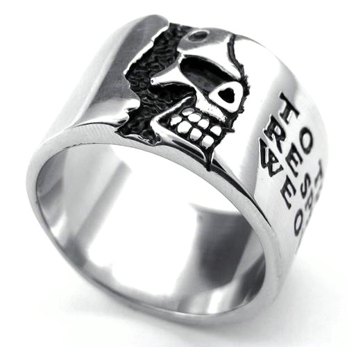 Bague chevaliere tete mort - chevaliere,