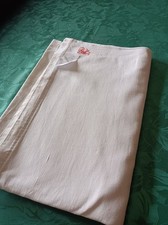 DRAP EN  lin ancien  200 X 280 avec monogramme pp