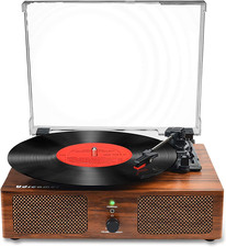Platine vinyle tourne-disque moderne enceinte Bluetooth USB design rétro compact