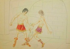 Tableau ancien crayon portrait