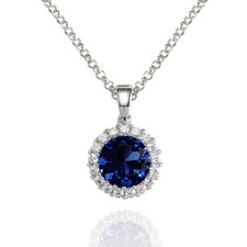 Collier Pendentif Bleu Saphir