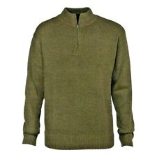 Pull col camionneur cheminée t. XL vert kaki pull-over laine zippé chasse pêche