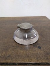 Encrier En Verre Ancien Art