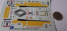DECALCOMANIE DECALS renault r5 turbo grb tour de corse 1984 1/43