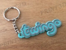 Porte clés / Keychain PVC souple Twingo monogramme logo coffre vert/green