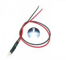 1x Ampoule LED Luciole Blanche diode Pré Câblé 3MM haute luminosité 12V