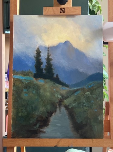 Tableau paysage huile sur - tableau,